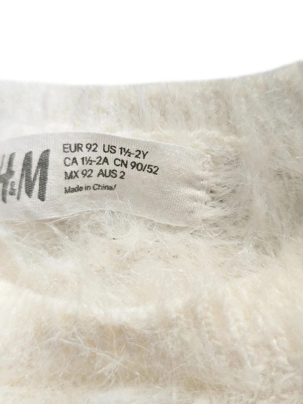 H&M fluffy white
